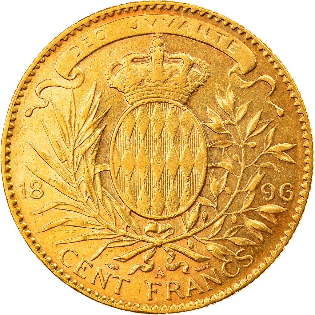 Coin, Monaco, Albert I, 100 Francs, Cent, 1896, Paris, AU(50-53), Gold, KM:105