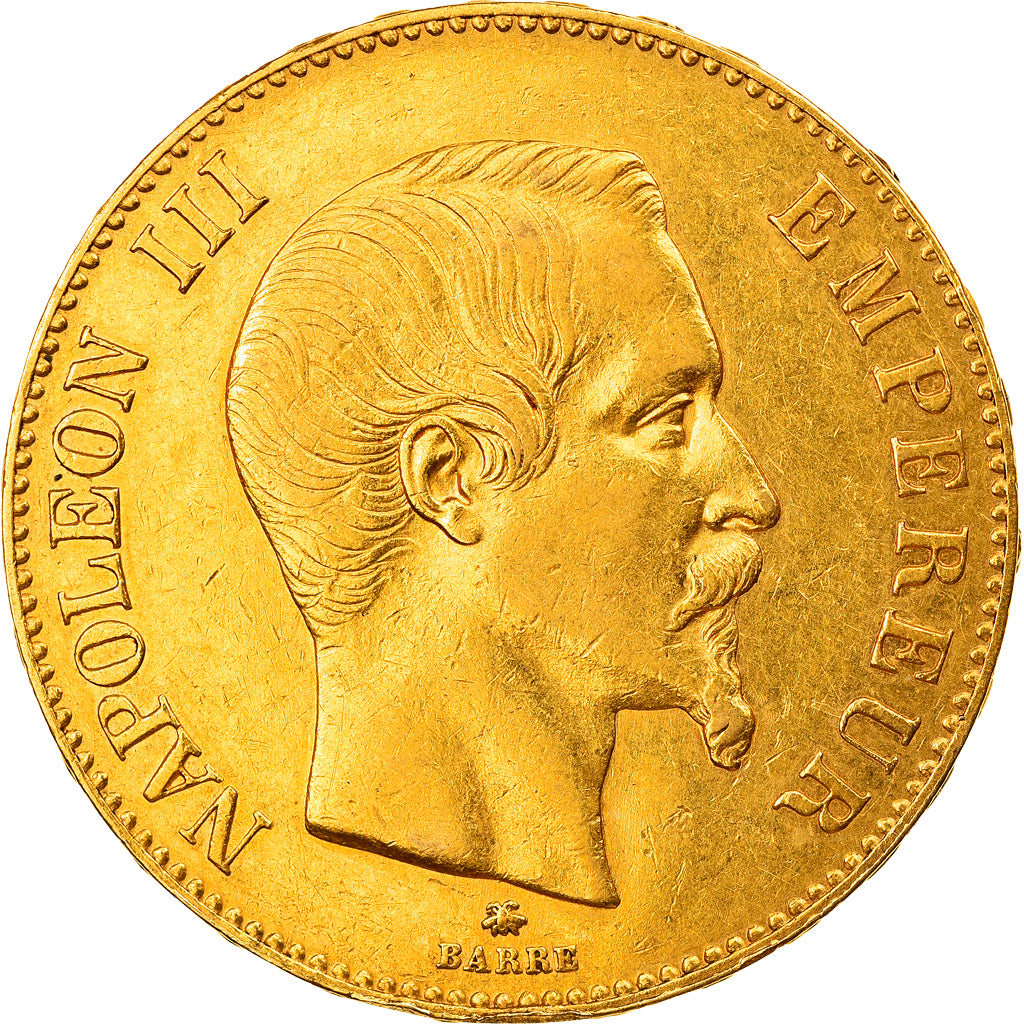 Moeda, França, Napoleon III, Napoléon III, 100 Francs, 1859, Strasbourg