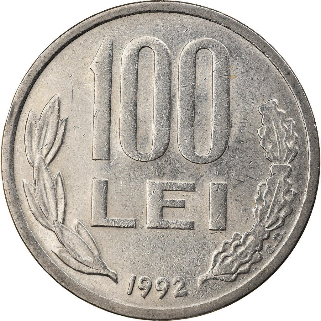 Coin, Romania, 100 Lei, 1992, AU(50-53), Nickel plated steel, KM:111