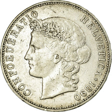 Coin, Switzerland, 5 Francs, 1890, Bern, VF(30-35), Silver, KM:34
