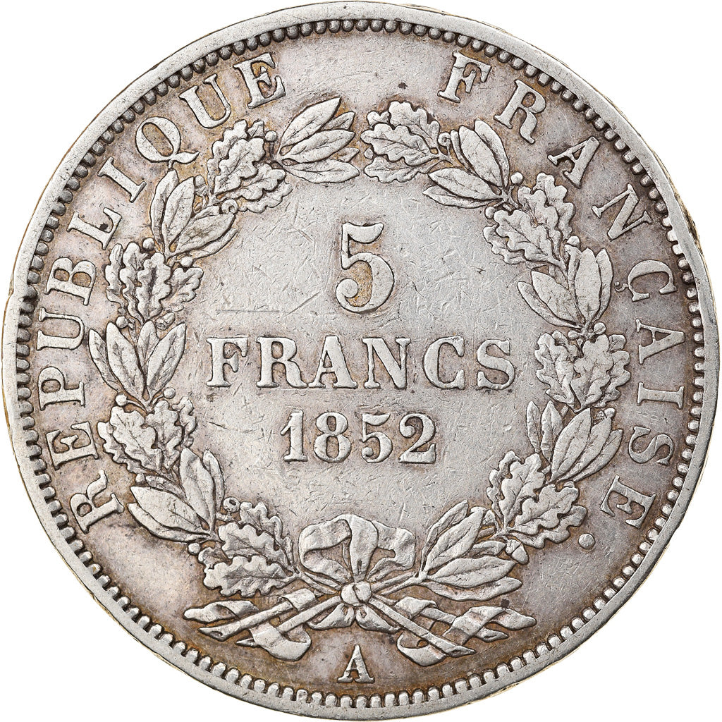 Munten, Frankrijk, Napoléon III, 5 Francs, 1852, Paris, ZF, Zilver, KM:773.1