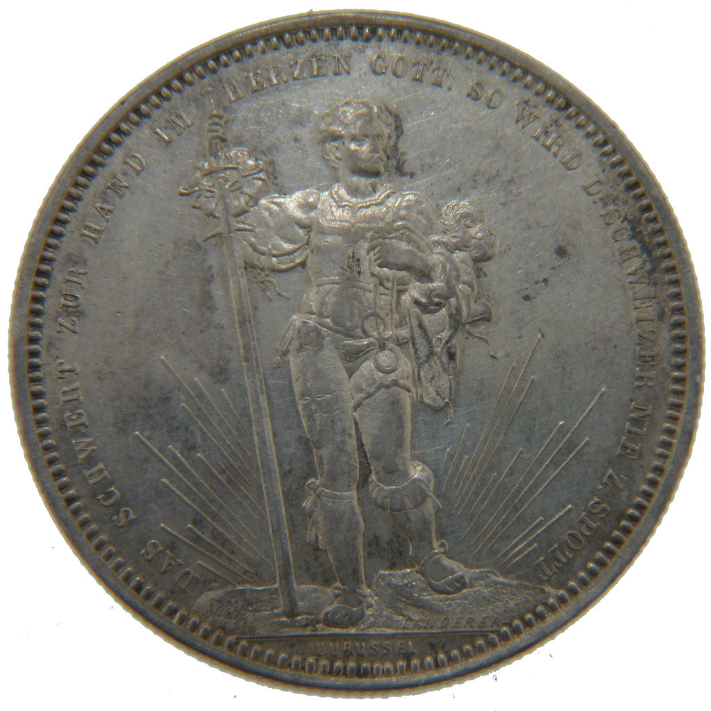 Switzerland, 5 Francs, 1879, AU(55-58), Silver, 25.00