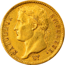 Moeda, França, Napoléon I, 20 Francs, 1808, Paris, EF(40-45), Dourado