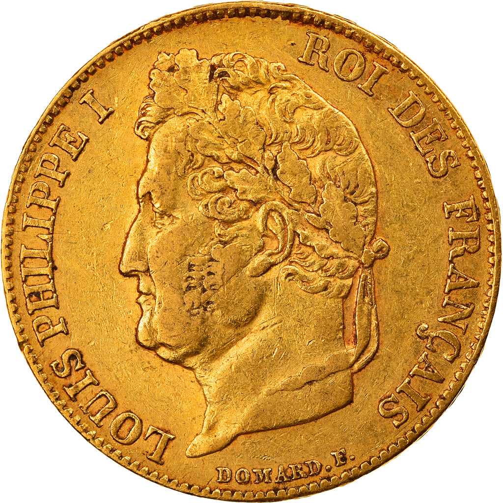 Moeda, França, Louis-Philippe, 20 Francs, 1839, Paris, EF(40-45), Dourado