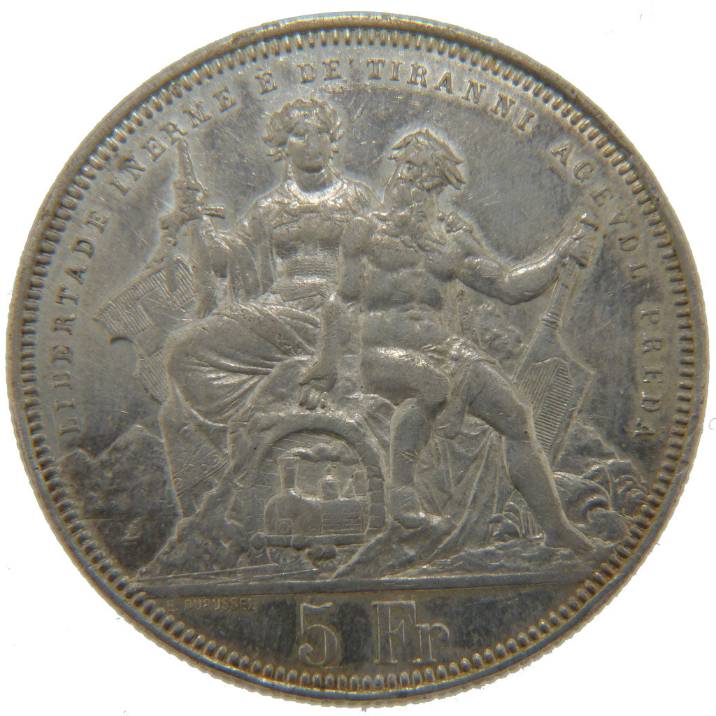 Switzerland, 5 Francs, 1883, KM ## S 16, EF(40-45), Silver, 25.00