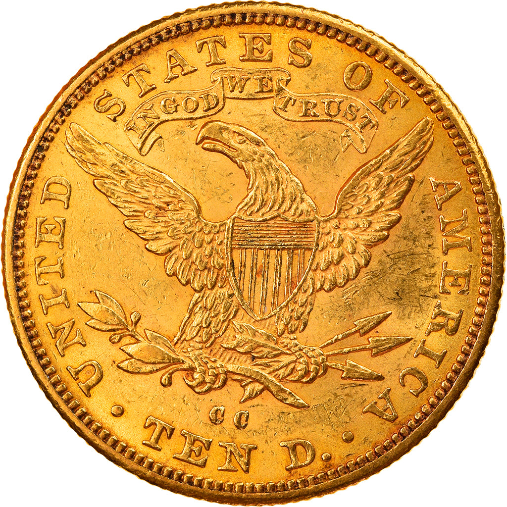 Moneta, USA, Coronet Head, $10, Eagle, 1891, U.S. Mint, Carson City, AU(50-53)