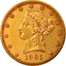 Coin, United States, Coronet Head, $10, Eagle, 1905, U.S. Mint, San Francisco