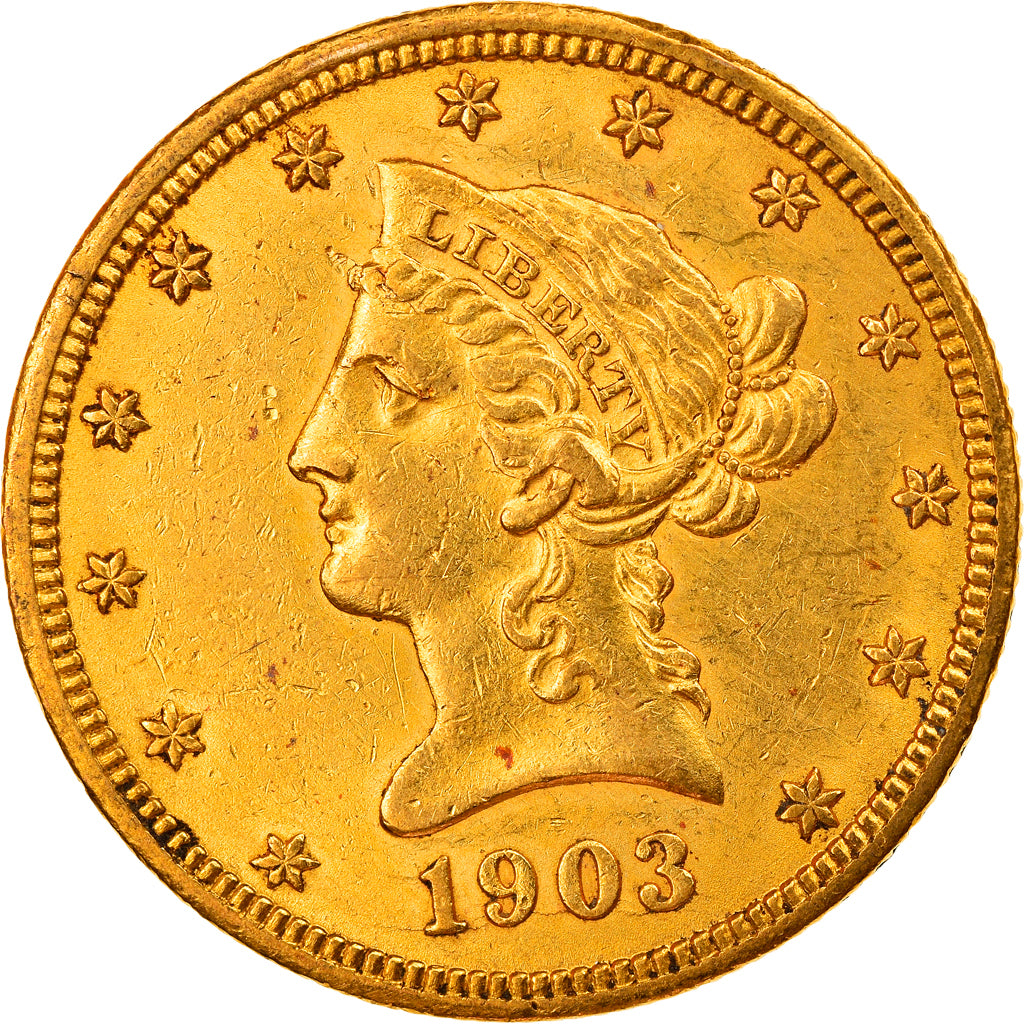 Coin, United States, Coronet Head, $10, Eagle, 1903, U.S. Mint, New Orleans