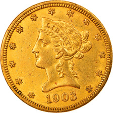 Coin, United States, Coronet Head, $10, Eagle, 1903, U.S. Mint, New Orleans