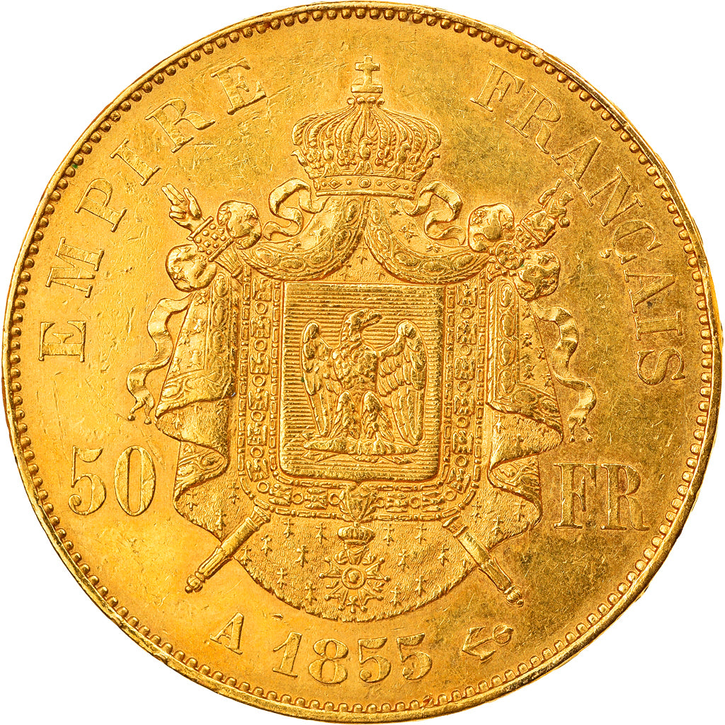 Münze, Frankreich, Napoleon III, Napoléon III, 50 Francs, 1855, Paris, VZ
