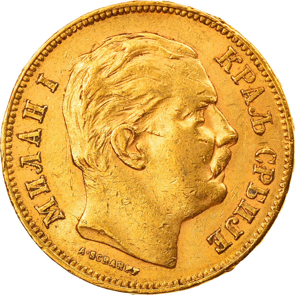 Monnaie, Serbie, Milan I, 20 Dinara, 1882, TTB, Or, KM:17.1
