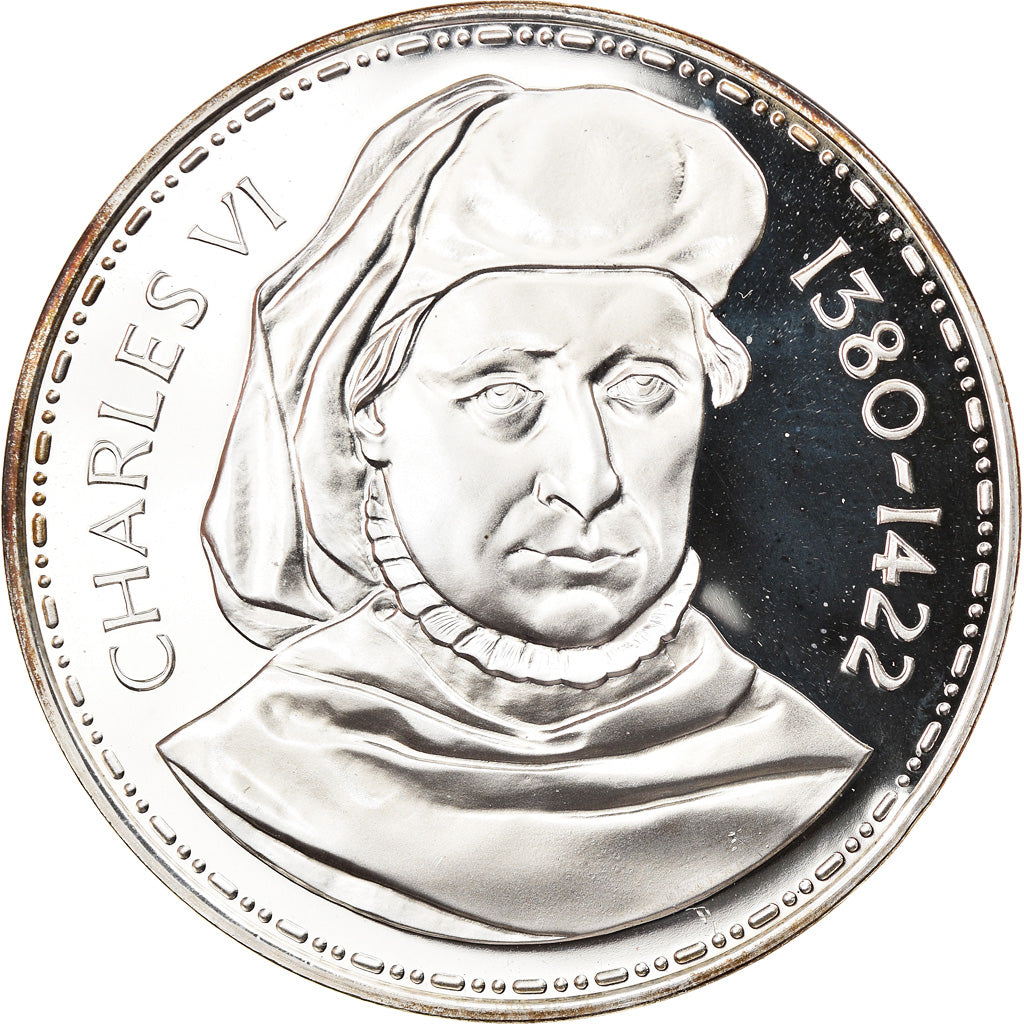 France, Medal, Charles VI 1380-1422, MS(65-70), Silver