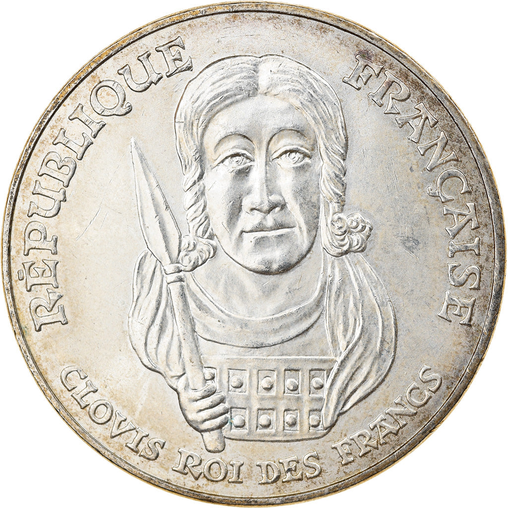 Coin, France, Clovis, 100 Francs, 1996, MS(60-62), Silver, KM:1180, Gadoury:953