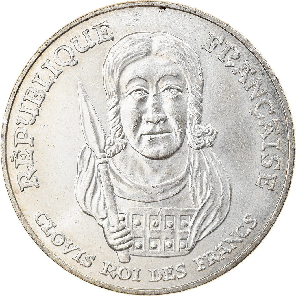 Coin, France, Clovis, 100 Francs, 1996, MS(60-62), Silver, KM:1180, Gadoury:953