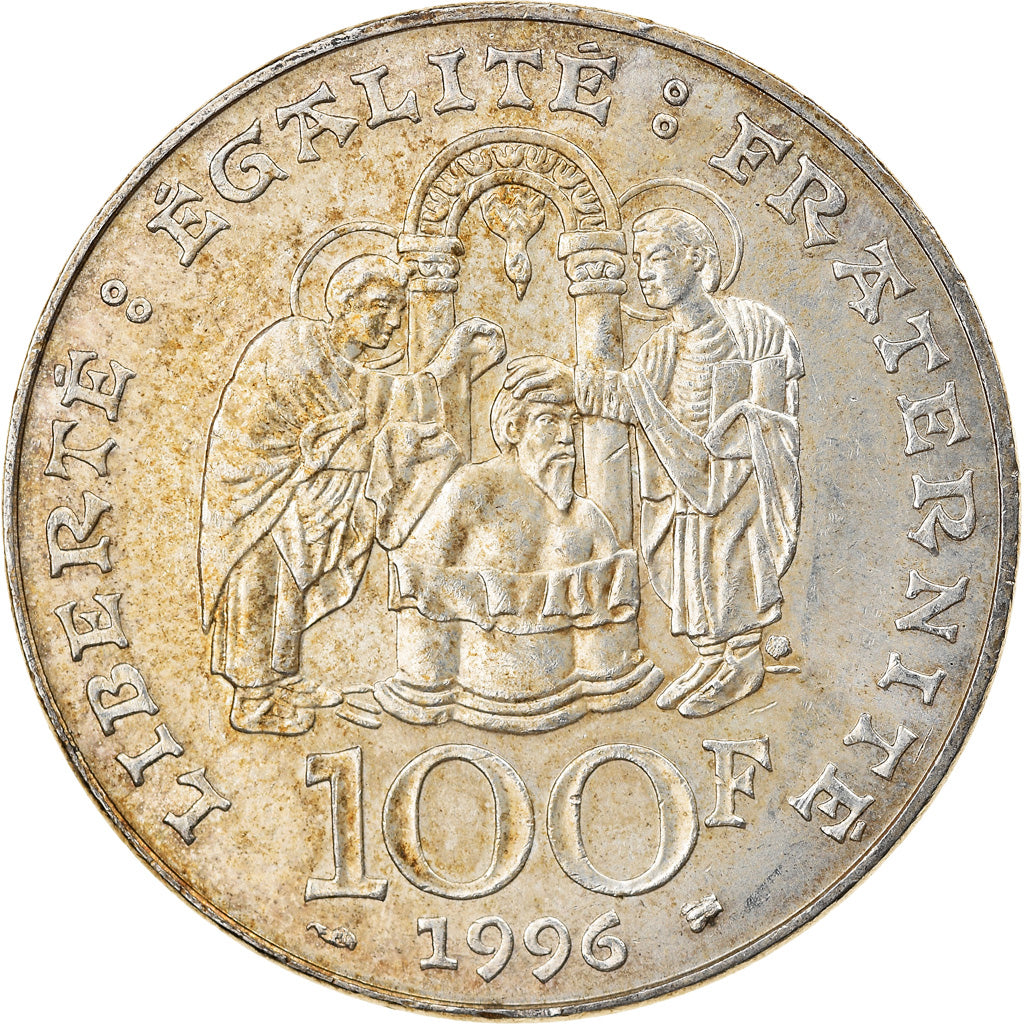 Coin, France, Clovis, 100 Francs, 1996, MS(60-62), Silver, KM:1180, Gadoury:953