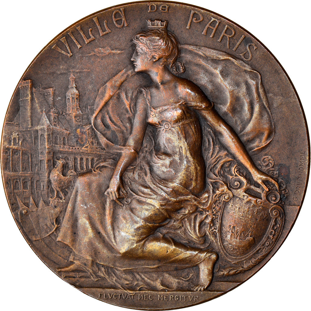 France, Medal, Politics, Society, War, 1904, Département de la seine, ville de