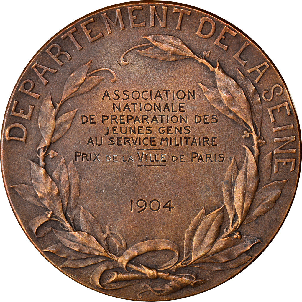 France, Medal, Politics, Society, War, 1904, Département de la seine, ville de