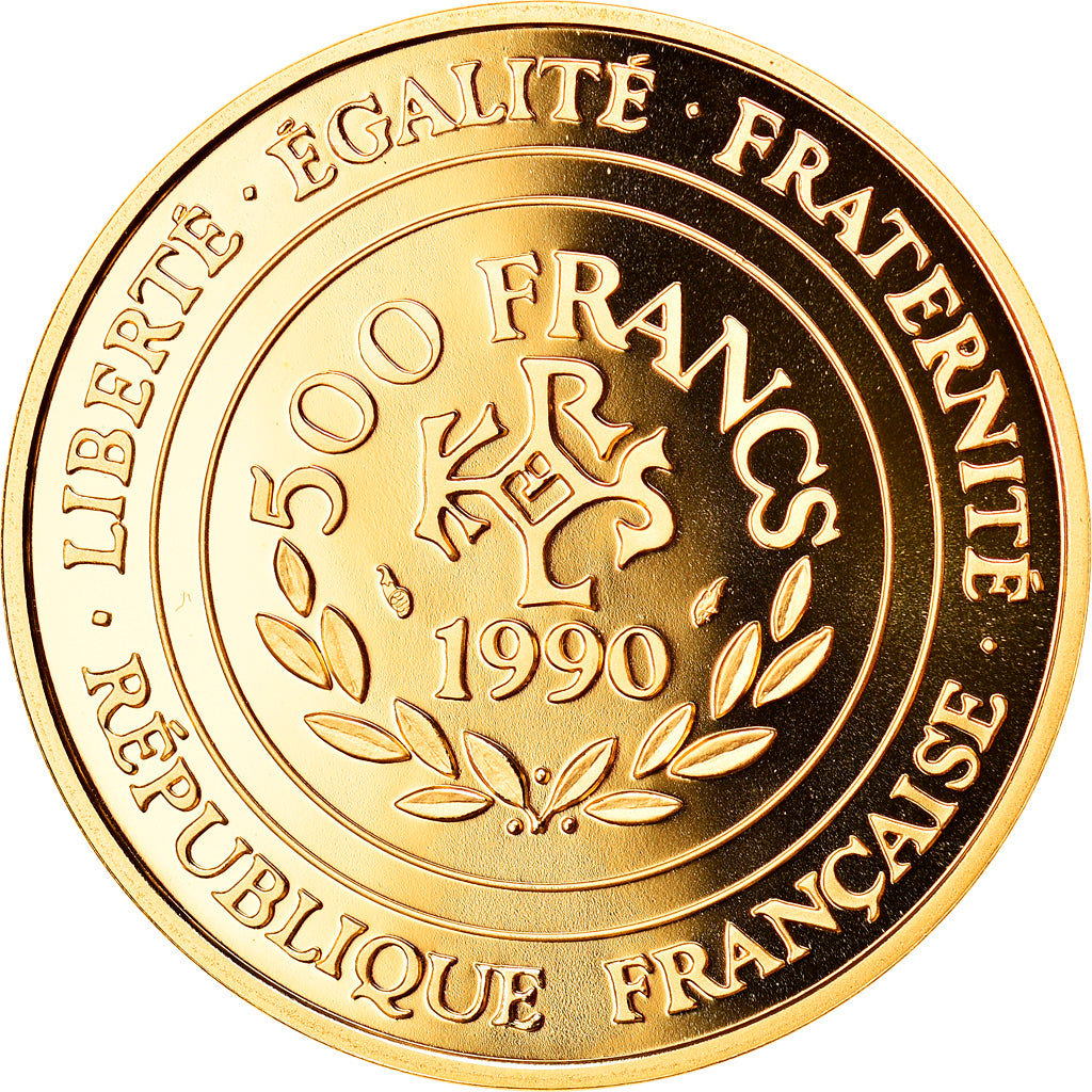 Moneta, Francja, Charlemagne, 500 Francs-70 Ecus, 1990, Paris, MS(65-70)