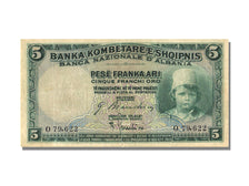 Biljet, Albanië, 5 Franka Ari, TB+