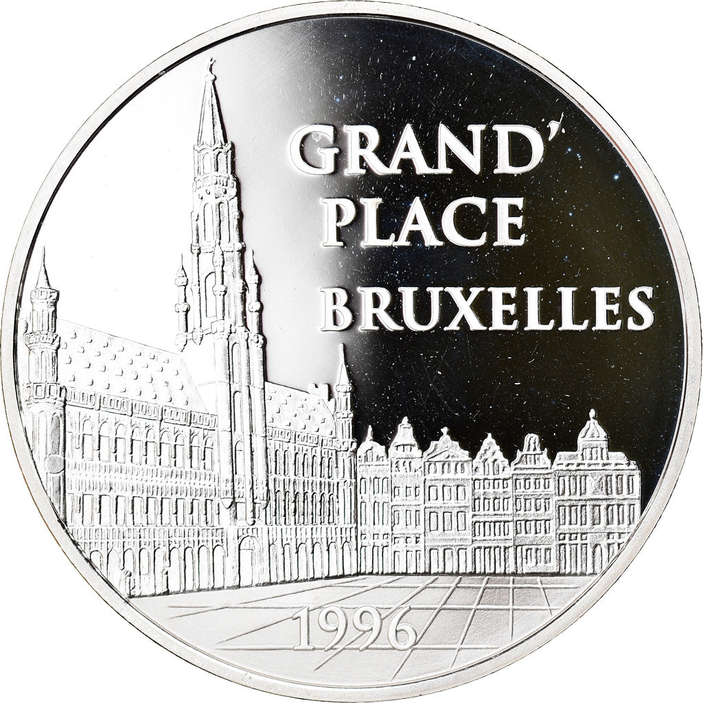 Coin, France, Grand'Place de Bruxelles, 100 Francs-15 Euro, 1996, Proof