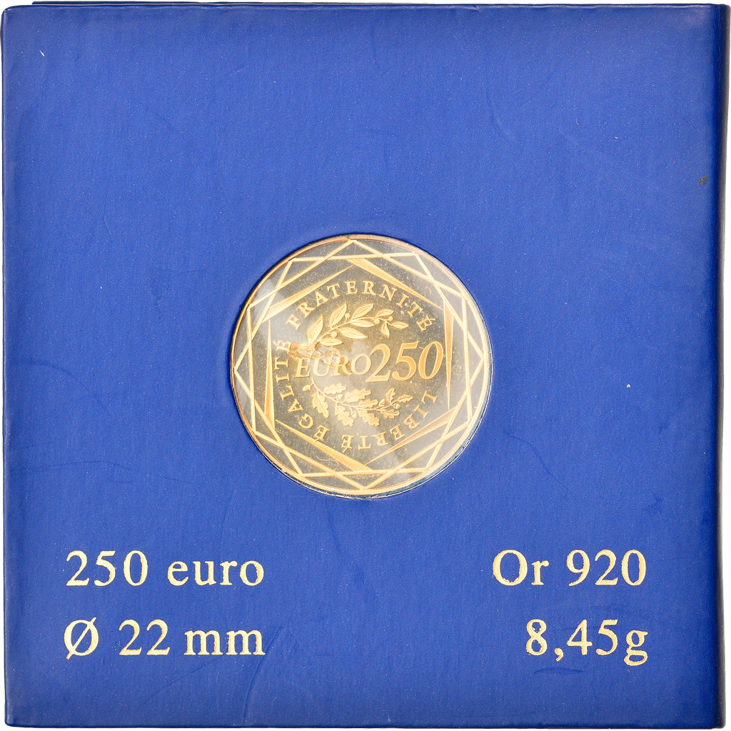France, 250 Euro, 2009, Paris, MS(65-70), Gold, KM:1583