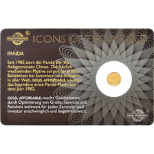 Moneta, Ruanda, Panda, 10 Francs, 2015, 1/200 Oz, FDC, Oro