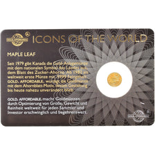 Moneta, Ruanda, Maple Leaf, 10 Francs, 2015, 1/200 Oz, FDC, Oro