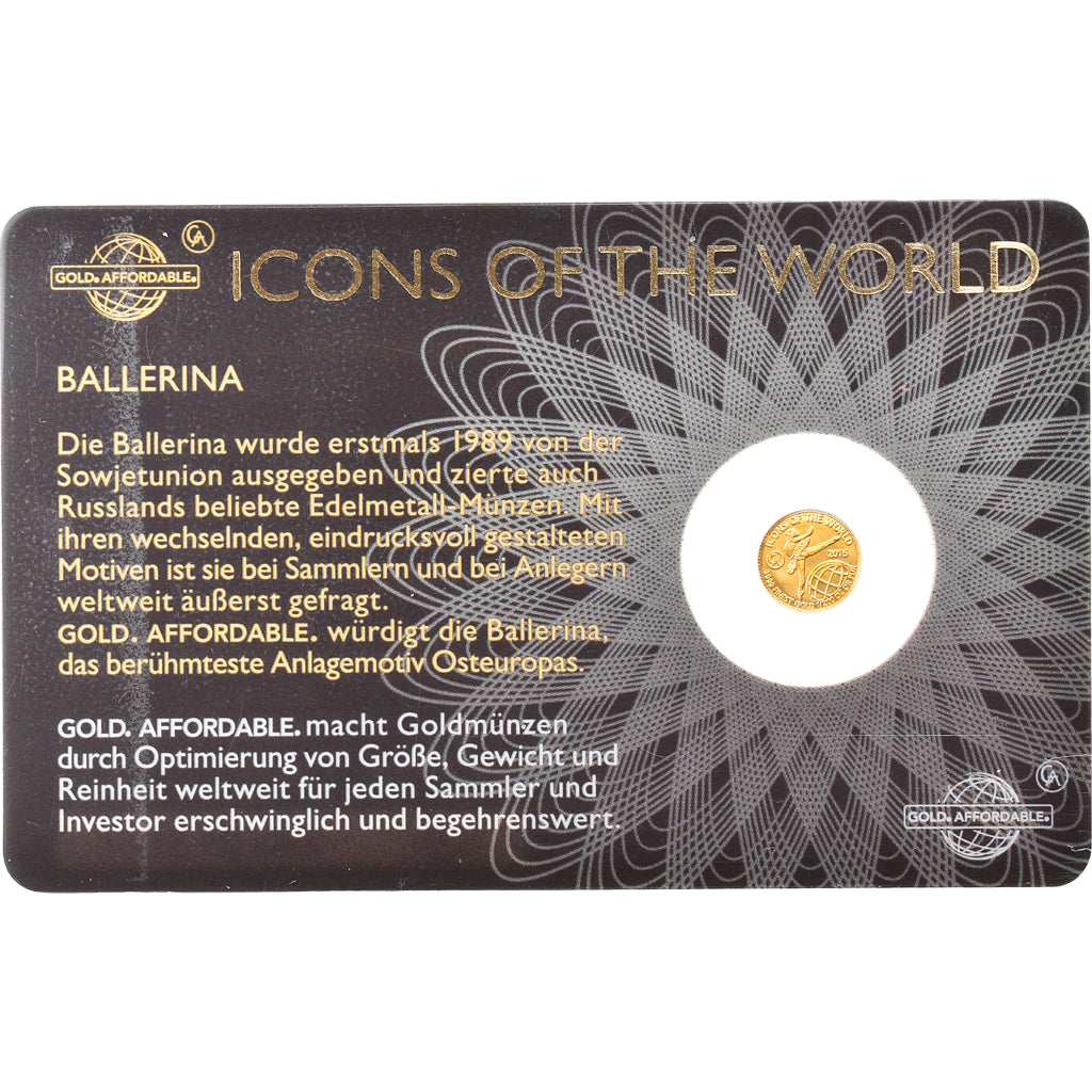 Coin, Rwanda, Ballerina, 10 Francs, 2015, 1/200 Oz, MS(65-70), Gold