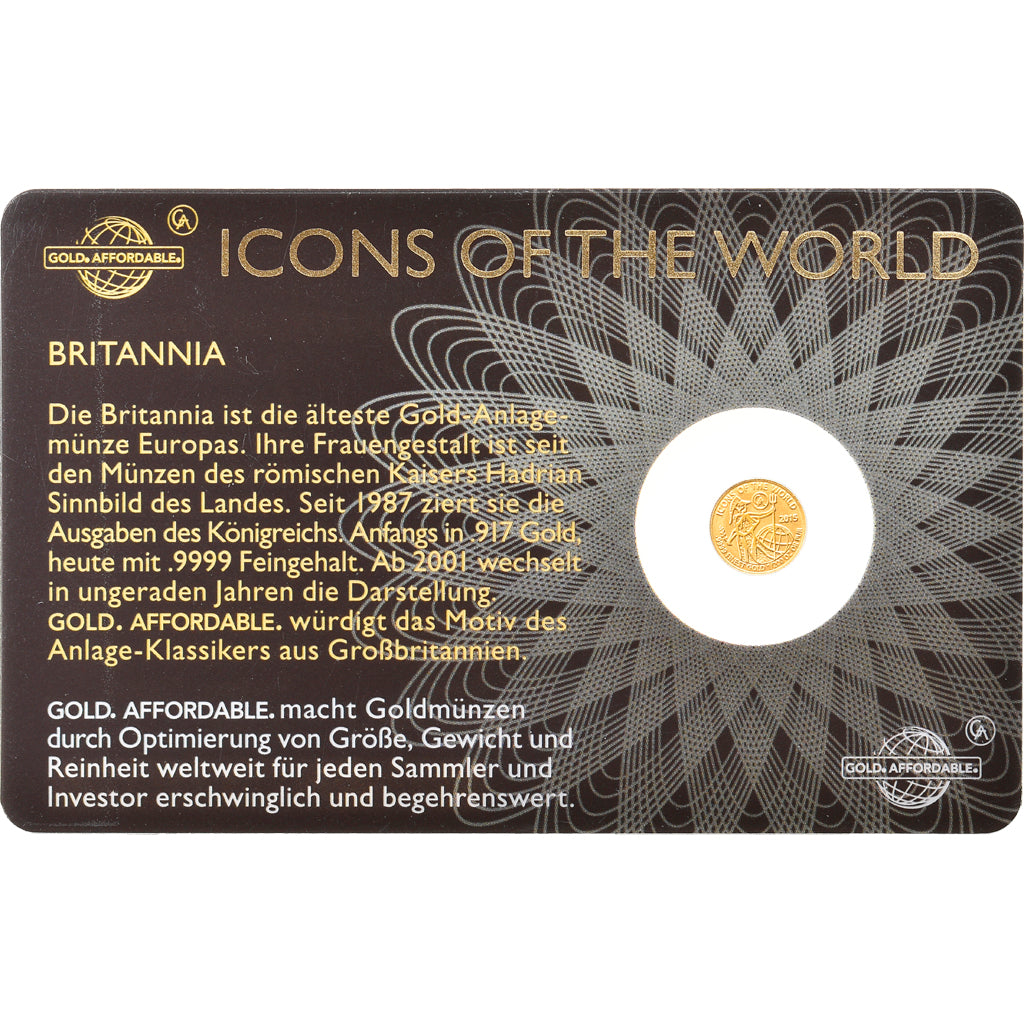 Coin, Rwanda, Britannia, 10 Francs, 2015, 1/200 Oz, MS(65-70), Gold