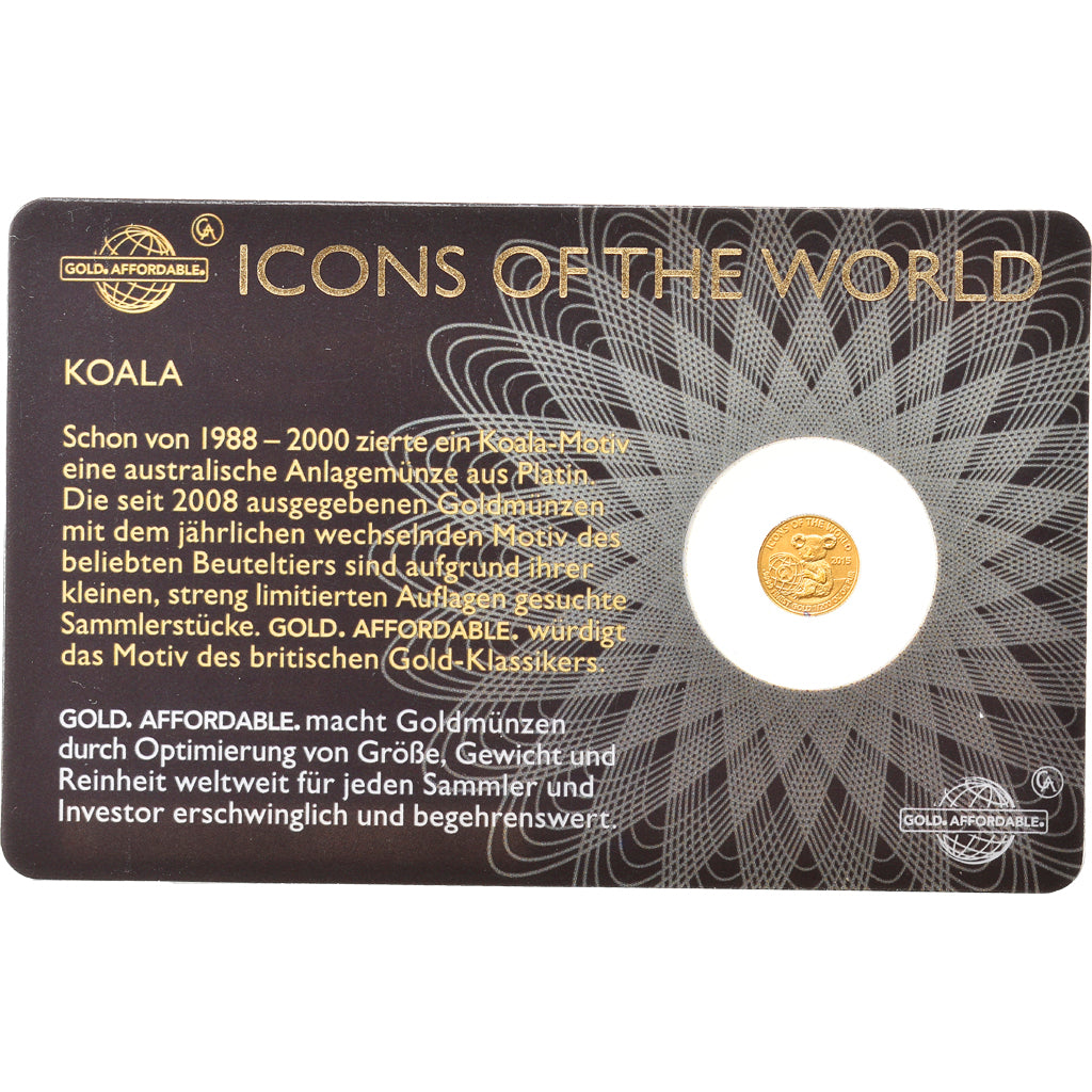 Münze, Ruanda, Koala, 10 Francs, 2015, 1/200 Oz, STGL, Gold