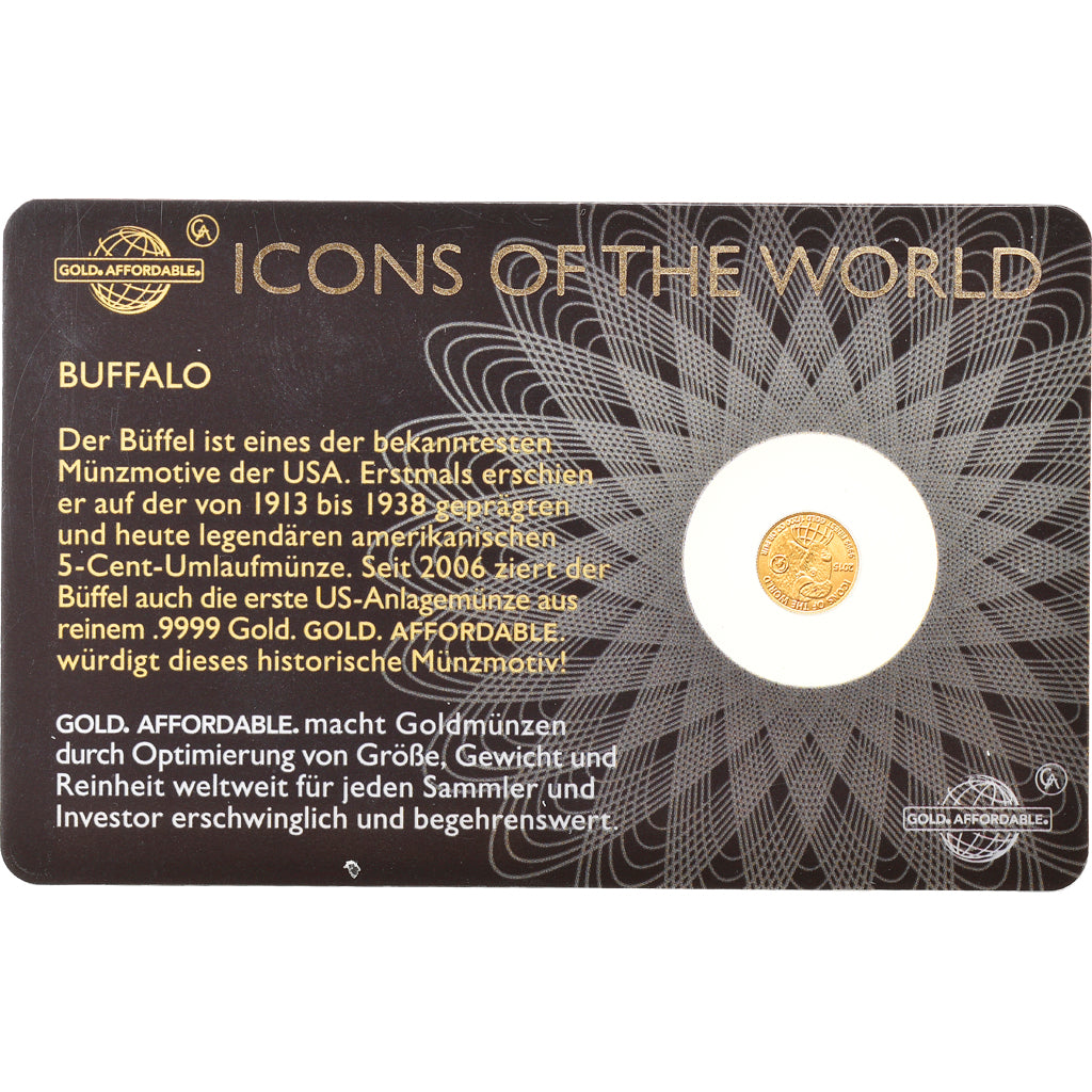 Monnaie, Rwanda, Buffalo, 10 Francs, 2015, 1/200 Once, FDC, Or