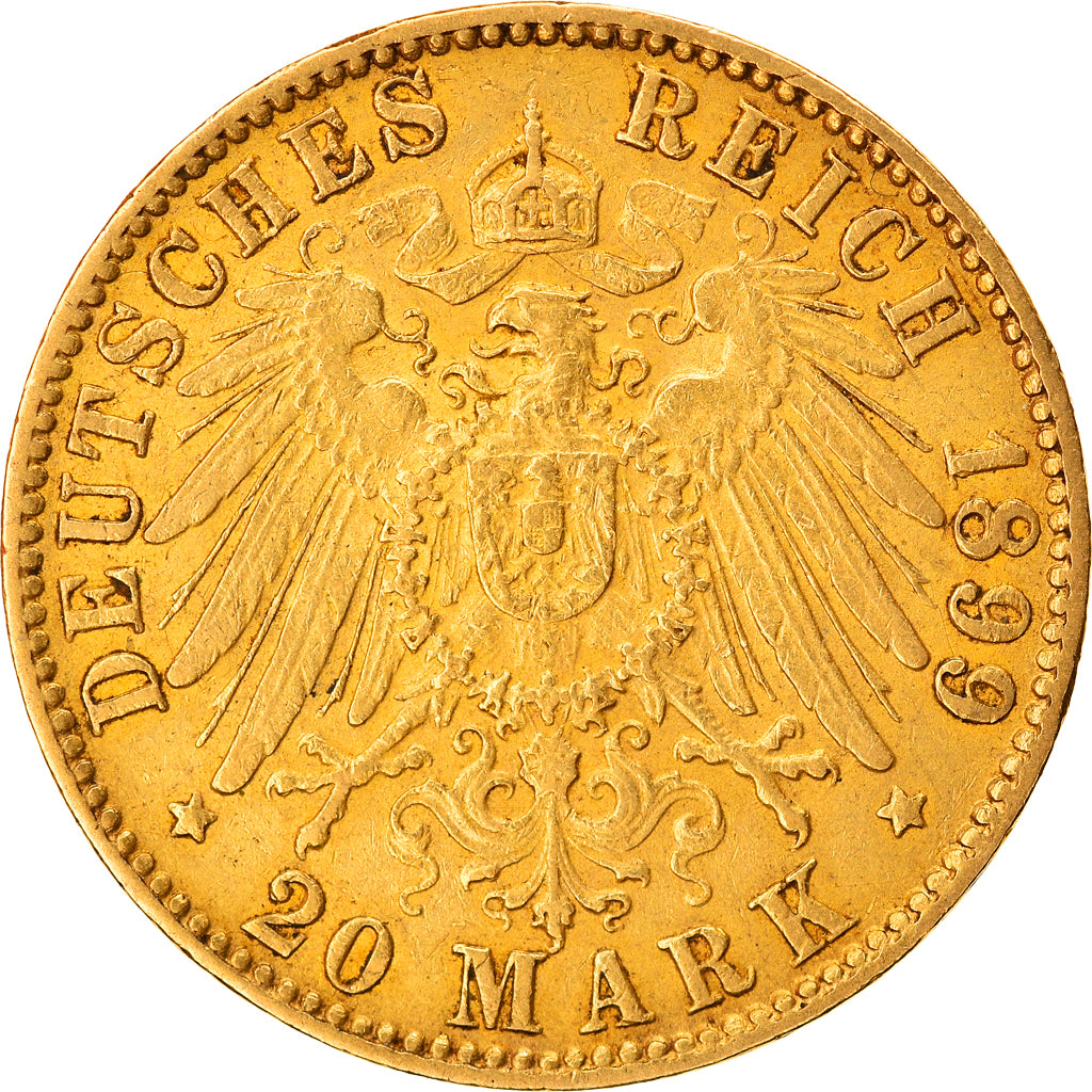 Monnaie, Etats allemands, HAMBURG, 20 Mark, 1899, Hamburg, SPL, Or, KM:618