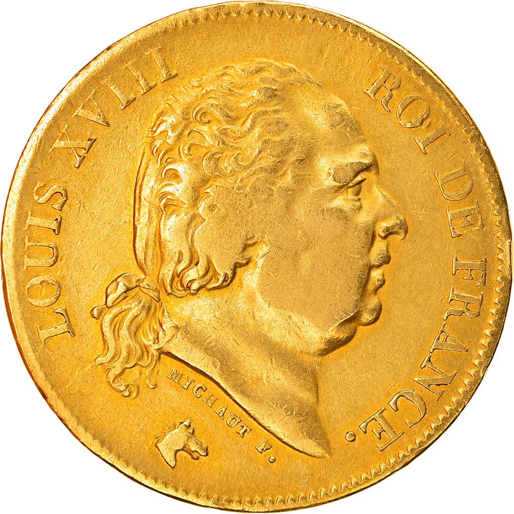 Coin, France, Louis XVIII, Louis XVIII, 40 Francs, 1818, Lille, VF(20-25), Gold