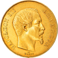 Moneta, Francia, Napoleon III, 50 Francs, 1855, Paris, BB+, Oro