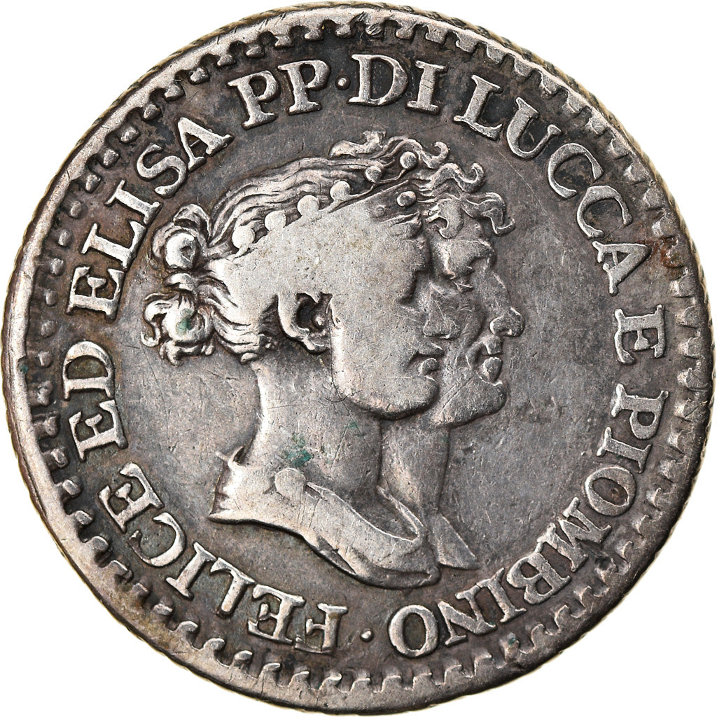 Coin, ITALIAN STATES, LUCCA, Franco, 1808, VF(30-35), Silver, KM:23