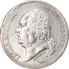 Munten, Frankrijk, Louis XVIII, 5 Francs, 1824, Lyon, ZF, Zilver, KM:711.4