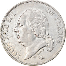 Coin, France, Louis XVIII, Louis XVIII, 5 Francs, 1822, Paris, F(12-15), Silver