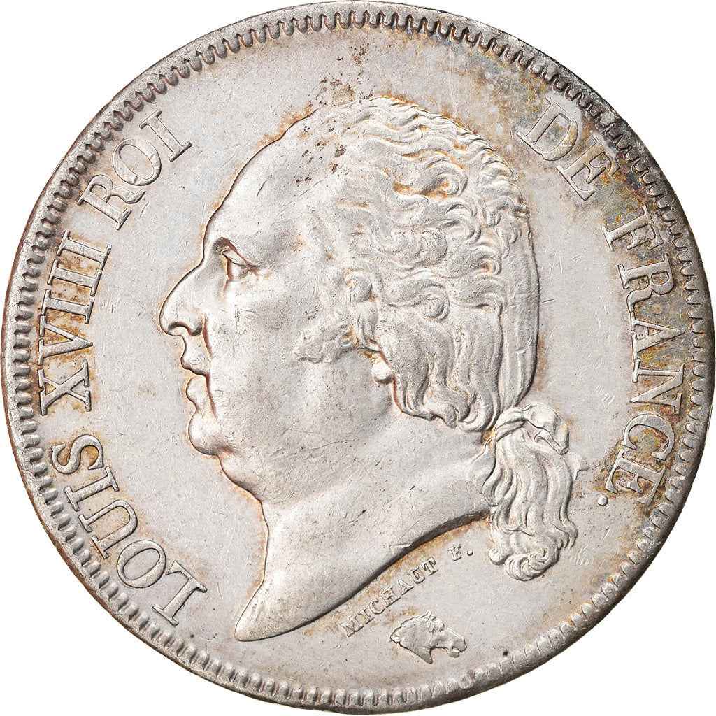 Coin, France, Louis XVIII, Louis XVIII, 5 Francs, 1824, Lille, EF(40-45)