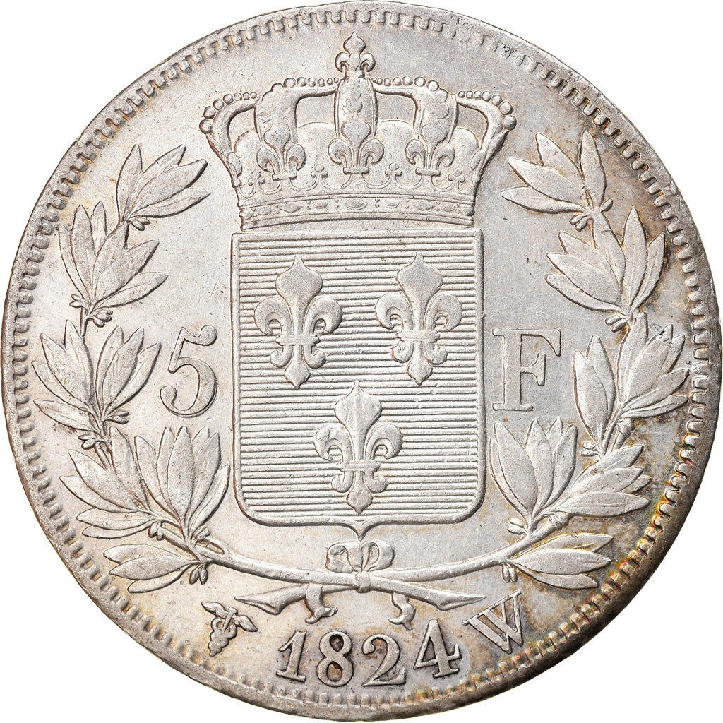 Coin, France, Louis XVIII, Louis XVIII, 5 Francs, 1824, Lille, EF(40-45)