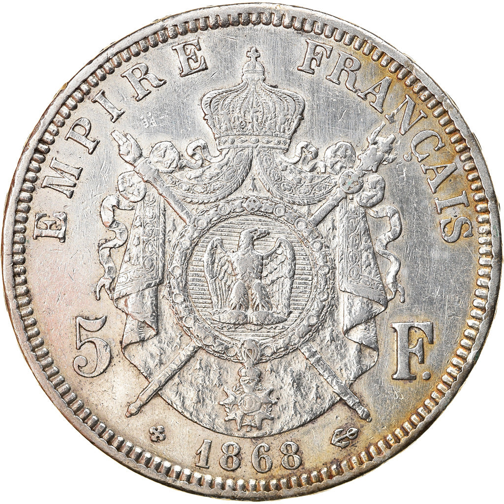Coin, France, Napoléon III, 5 Francs, 1868, Strasbourg, VF(30-35), Silver