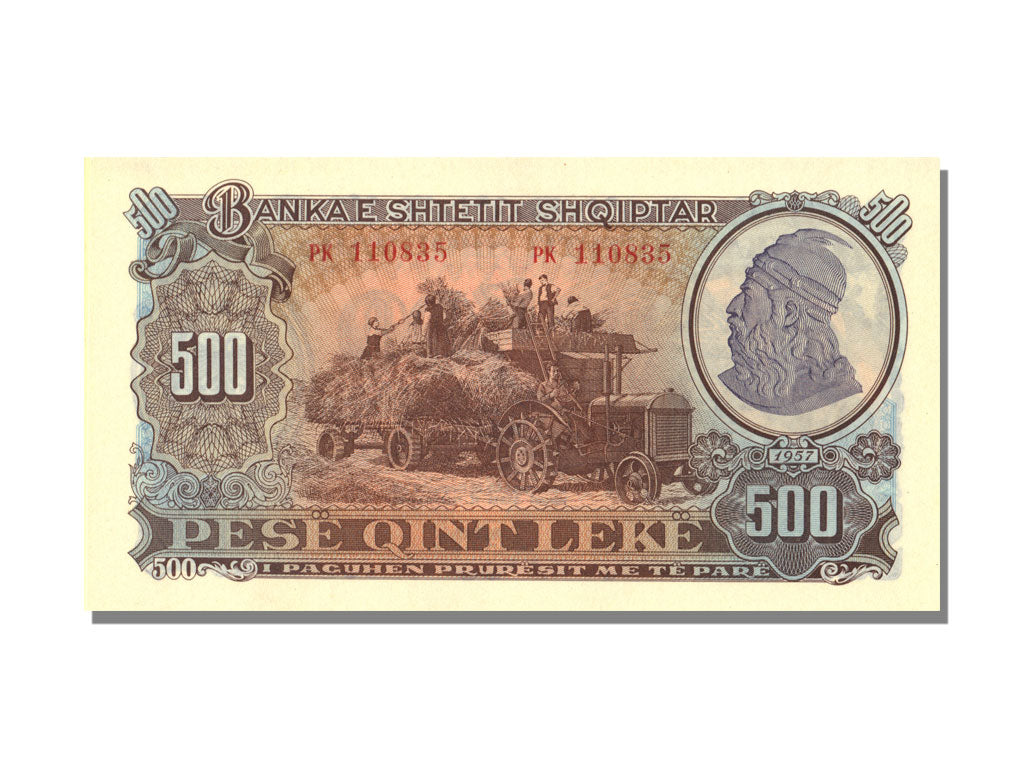 Billete, 500 Lekë, 1957, Albania, UNC