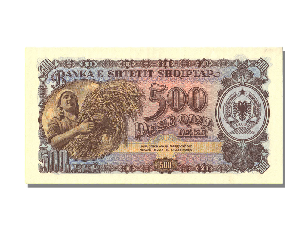 Billete, 500 Lekë, 1957, Albania, UNC