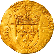 Moneta, Francia, François Ier, Écu d'or, Ecu d'or, Toulouse, 5th type, MB+