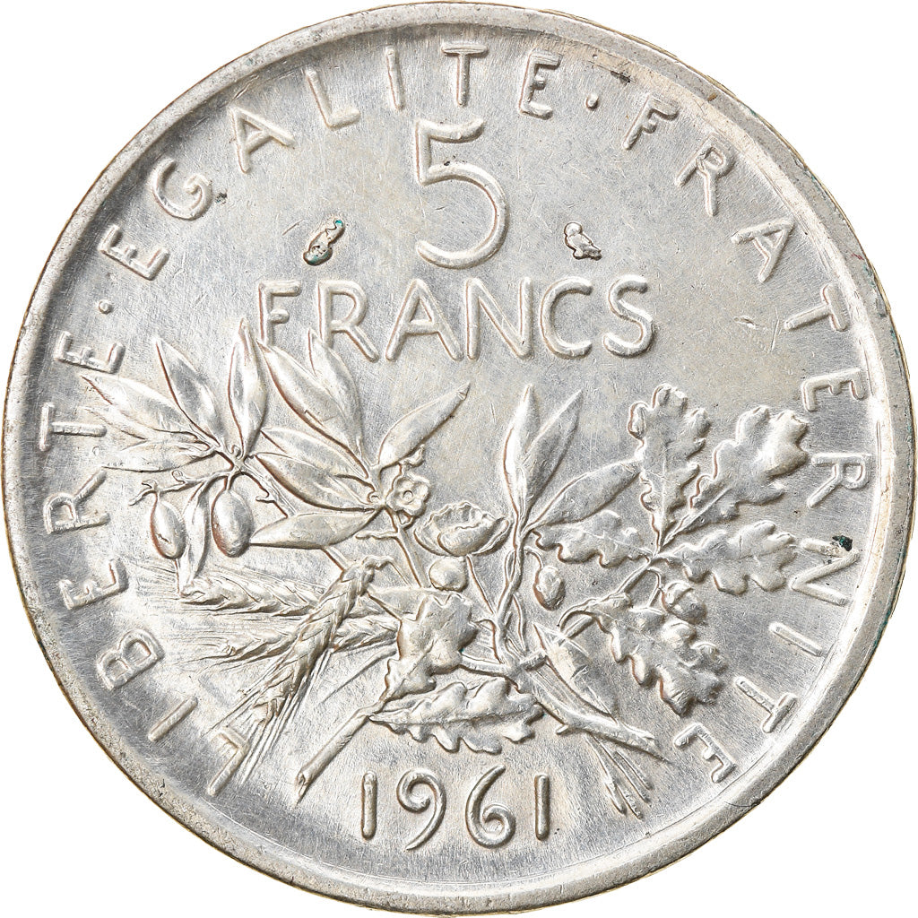 Moneta, Francia, Semeuse, 5 Francs, 1961, SPL, Argento, KM:926, Gadoury:770