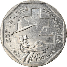 Munten, Frankrijk, Jean Moulin, 2 Francs, 1993, ZF+, Nickel, KM:1062