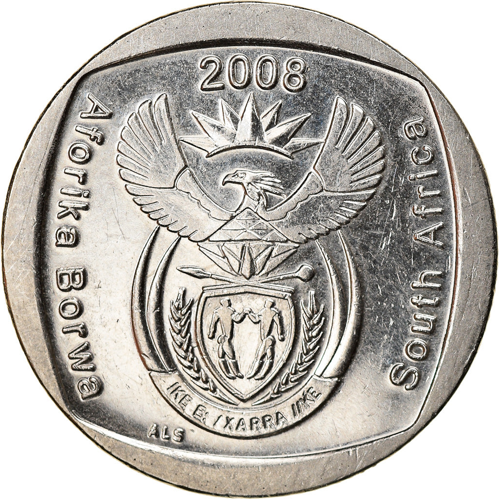 Coin, South Africa, 2 Rand, 2008, Pretoria, MS(63), Nickel Plated Copper, KM:445