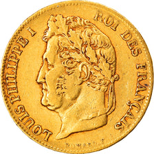 Coin, France, Louis-Philippe, 20 Francs, 1840, Paris, VF(30-35), Gold, KM:750.1