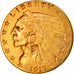 Moneta, Stati Uniti, Indian Head, $2.50, Quarter Eagle, 1913, Philadelphia,KM128