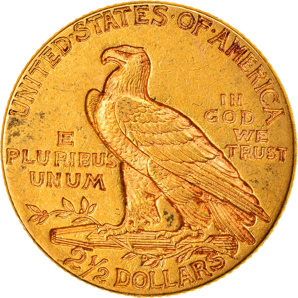 Moneta, Stati Uniti, Indian Head, $2.50, Quarter Eagle, 1913, Philadelphia,KM128