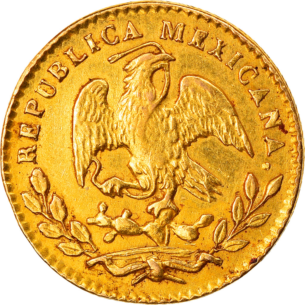 Moeda, México, 1/2 Escudo, 1857, Mexico City, VF(30-35), Dourado, KM:378.5